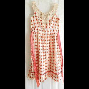 NWT ! White and Orange Junior Dress